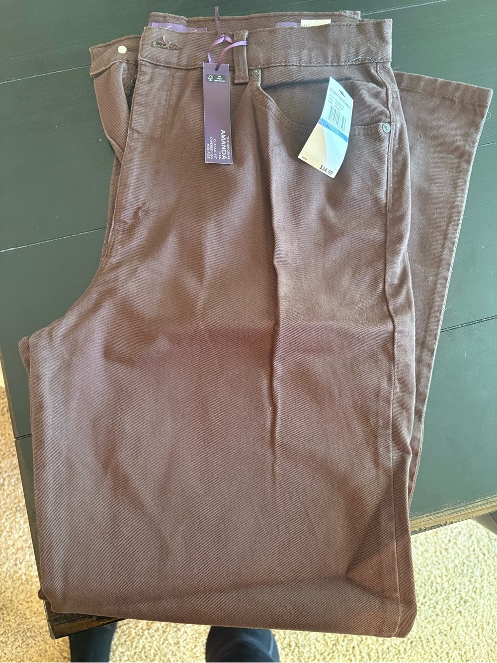 Gloria Vanderbilt Women's Dark Brown Chinos